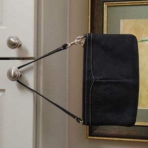 Vintage Dooney & Bourke Black Pebbled Wristlet Mini Bag